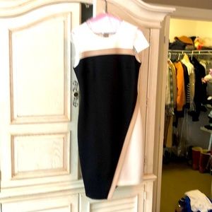 Color block flattering cocktail dress